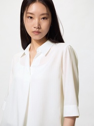 Áo Kiểu Vải Rayon Cổ Mở | Tay Lửng 3/4 | Kẻ Sọc