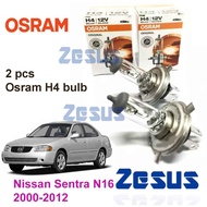 2 Pcs x Mentol Lampu Zesus Osram Headlamp Halogen Bosch Headlamp  Yellowish Bulb H4 12v -Nissan Sent