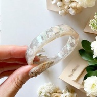 櫻花瑪瑙手鐲 瑪瑙手鐲稀有方鐲小菜園子粉花氣質時尚 51-52圈口