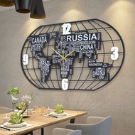 北歐世界地圖鐘表掛鐘客廳創意個性藝術時尚家用時鐘掛墻裝飾大氣1298639