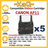 5 Units Compatible AP11 Black Typewriter Ribbon Cartridge for AP200 AP200E AP110 AP300 AP500 AP1000 