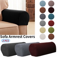 ✔️Malaysia READY✔️ 2Pcs/set Stretch Armrest Covers Chair Sofa Arm Protectors Solid Color Couch Cover