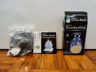 日本Beverly 宮崎駿 Totoro 灰色龍貓拿雨傘立體透明水晶拼圖 3D Crystal Puzzle 42片