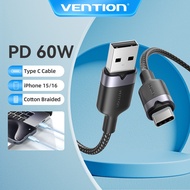 Vention 60W Super Charging Type-C Cable 3A 480Mbps Quick Charge USB Cable for Samsung/Xiaomi/iPhone