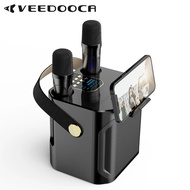 VEEDOOCA S882 Karaoke Machine With Dual Microphones Change Voice Functions Portable Speaker Subwoofer TF Card U Disk Player For Party