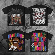 American Cartoon Graphics Shirt Stylish Gothic Oversized Shirt Couple Top Korean Gothic Men's Clothi