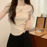 [Off-Shelves Senior Sisters] Short-Sleeved T-shirt Genuine Shoulder T-Shirt Korean Short-Sleeved Wom