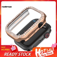  Rhinestone Decor Precise Cutout Easy Installation Impact Resistance Watch Protective Case Half Coverage Smartwatch Protective Shell for Apple Watch 8