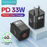 【GaN Charger】KUULAA 33W 20W Fast Charger QC PD 4.0 3.0 Wall Charger 20W USB Type C Dual Port Fast Ch