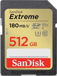 Sandisk SD Extreme 180MB/s Read (SDSDXVV-512G) Flash Memory Card 512GB