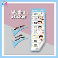 Sticker Wudhu l Sticker Wuduk l Waterproof Sticker l Belajar Ambil Wuduk Untuk Kanak l Wudhu Sticker