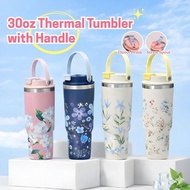 30oz 900ML Tumbler Bottle with Straw Aesthetic Tumbler Botol Tahan Sejuk Tumbler Stainless Steel Bot