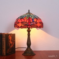 Factory Direct Supply European Retro Warm Bedroom Bedside Lamp Living Room Study Bar Creative Red Dragonfly Lamps