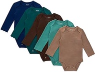 baby-girls Baby Bodysuits, Ultimate Baby Flexy Bodysuits, Infant Long Sleeve Bodysuit, 5-pack
