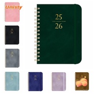 UMISTY Academic Planner, Weekly and Monthly Daily Schedules Planner 2025-2026,  PU Leather Cover A5 