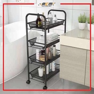 Rak 3 tingkat 3 Tier Multipurpose Storage Rack Trolley Rack with Wheel Troli Beroda Troli