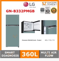 [FOR KLANG VALLEY ONLY] LG GN-B332PMGB 360L Top Freezer Fridge in Clay Mint Finish
