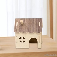 [Haluoo] Hamster Wood House Hideout Hamster Habitats Decor for Syrian Hamster Gerbils