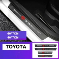 ◑【TOYOTA】Toyota TRD Carbon fiber car door sticker Suitable Protector for RUSH/WIGO/INNOVA/Calya/Dyna