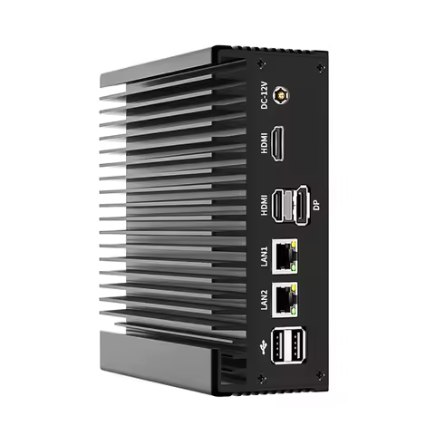Topton 2x2.5G Nics Intel N150 N100 Fanless Mini PC 2*COM NVMe DDR4 2*HD 1*DP Type-C Solid Firewall P
