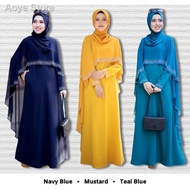 ✷㍿❧[ 36 - 56 ] Jubah Ratu Arab . Cape Dress Muslimah Plus Size Sedondon Bridesmaid Abaya Queen