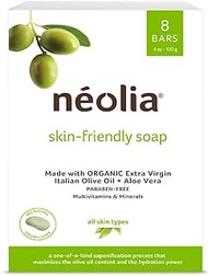 Neolia Olive Oil Soap - Natural Moisturizing Soap with Aloe Vera, Vitamins, Minerals - Organic Extra Virgin Italian Olive Oil - Safe for Dry or Sensitive Skin - No Paraben, Fresh Scent - 8-Pack