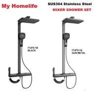 ITTO IT-870-1 MIXER SHOWER SET GUN METAL/ BLACK SHOWER SET (NON RETURNABLE)