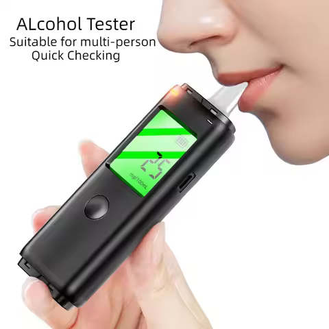 Professional Breath Alcohol Tester, LED Display Automatic Breathalyzer Alcohol Test, Rechargeable Al