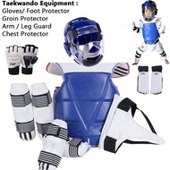 3H SET LENGKAP PELINDUNG TAEKWONDO/MUAY THAI Shin Guard,Groin Guard,Arm Guard-Full Protective Gear