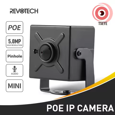 REVOTECH Mini Pinhole Camera 5MP POE IP Security Audio Home Indoor CCTV Surveillance Camera PC Phone