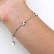 Elegant S925 Silver Floral Design Bracelet with Adjustable Chain (fix)