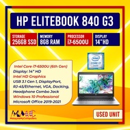 LAPTOP HP ELITEBOOK 840 G3 14" INTEL i7 6TH GEN - 8GB RAM - 256GB SSD STORAGE WINDOW 10 PRO