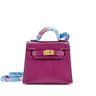 Hermès Anémone Tadelakt Micro Mini Kelly Twilly Bag Charm Gold Hardware, 2021