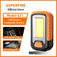 SUPERFIRE G21 10W USB With Magnets Car Repair Lights Rechargeable COB Work Light Portable LED Flashl