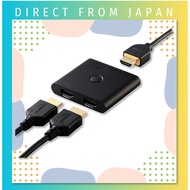 ELECOM HDMI Switch 4K 60Hz 2 Input 1 Output Bidirectional Thin (12mm) Splitter PS5・4 / Nintendo Swit