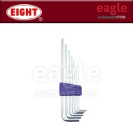 Eight LHS-7 7 Pcs 1.5 - 6mm Chrome Extra Long Hex Key Wrench