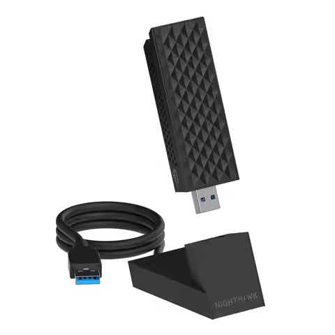 WiFi 7 USB Adapter – BE6500 Tri-Band, Up to 6.5 Gbps, 6 GHz Band, Compatible with Windows 11 PC & An