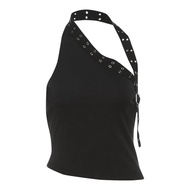 GOOTRADES Biased Collar Slim Suits Backless Slim Fit Belt Vests Long Waistband Korean Style Rivet Sh