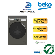 Beko Washer Dryer 2 in 1 Washing Machine Front Load Combo Mesin Basuh 10.5KG Wash 6KG Dryer 洗衣机烘干机 ATE105646XMG