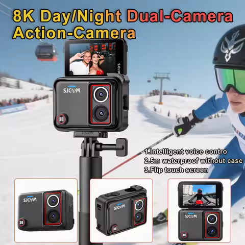 8K Dual-Lens Action Camera 20fps AI Voice Control Waterproof HD Night Video 6-Axis Stabilization Fli