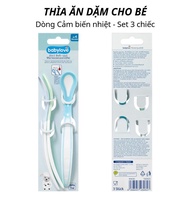 Thìa ăn dặm BabyLove Đức cho bé 6m - Dòng thường & Dòng Cảm biến nhiệt báo nóng set 3-5 chiếc