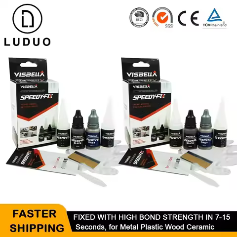 2pcs 7 Second Speedy Fix Quick Bonding Adhesive Powders for Metal Steel Plastic Wood Ceramic Repair 
