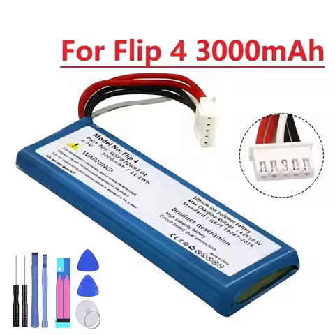 3.7V 3000mAh Battery For JBL Flip 4 Flip4 Rechargeable Battery GSP872693 01 For JBL Speaker Flip 4 F