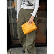 Korea Goyard Goyard Storage Multifunctional Bag Dog Tooth Bag Original Leather Toiletry Bag Wrist Ba