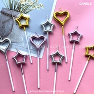 [FairyWandCandle]Sparkler Fireworks Sparkling Love Star Candle Birthday Cake Topper Deco Lilin【仙女棒蜡烛
