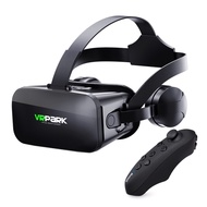 VRPARK J20 3D แว่น VR แว่นตาเสมือนจริงสำหรับ4.7- 6.7สมาร์ทโฟน iPhone Android เกมสเตอริโอชุดหูฟังคอนโทรลเลอร์