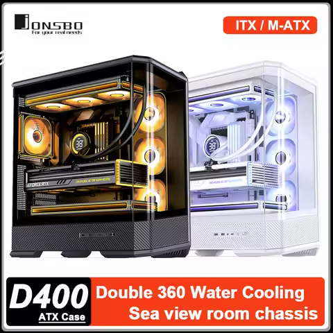 JONSBO D400 ATX Case M-ATX MINI-ITX Sea View Room Desktop Computer Chassis Support Dual 360 Water Co
