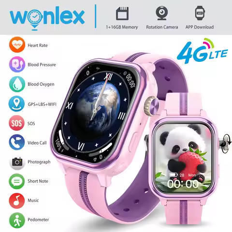 Wonlex KT39 4G Kids Smart Watch Rotate Camera GPS Location Tracker 1+8GB Memory Google Store, APP Do
