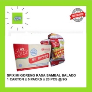 SPIX MI GORENG RASA SAMBAL BALADO 1 CARTON x 5 PACKS x 20 PCS @ 9G (100 PACKS)