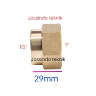 1/2x1 Brass inner thread sock / 1x1/2 Brass inner thread sock